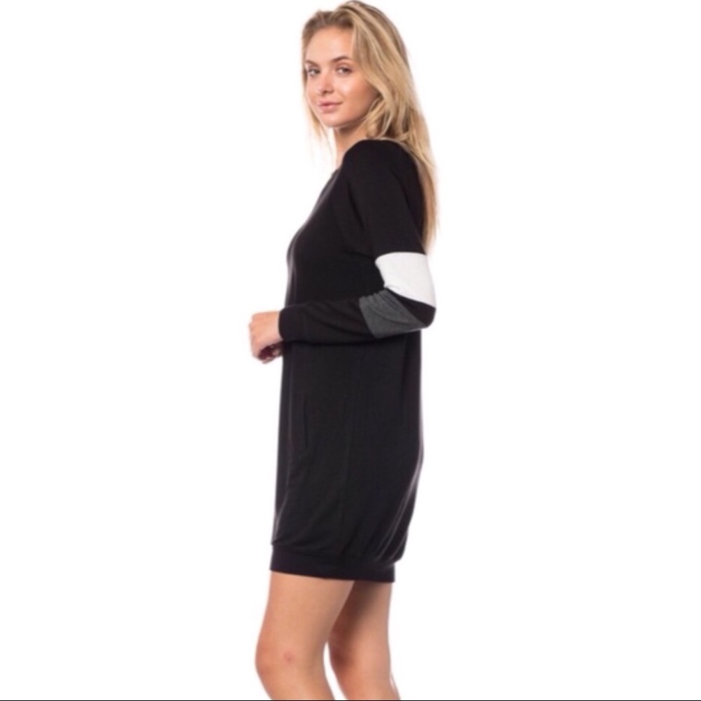 Terry Striped Long Sleeve Dress - Picture 4 of 6